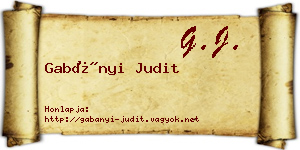 Gabányi Judit névjegykártya